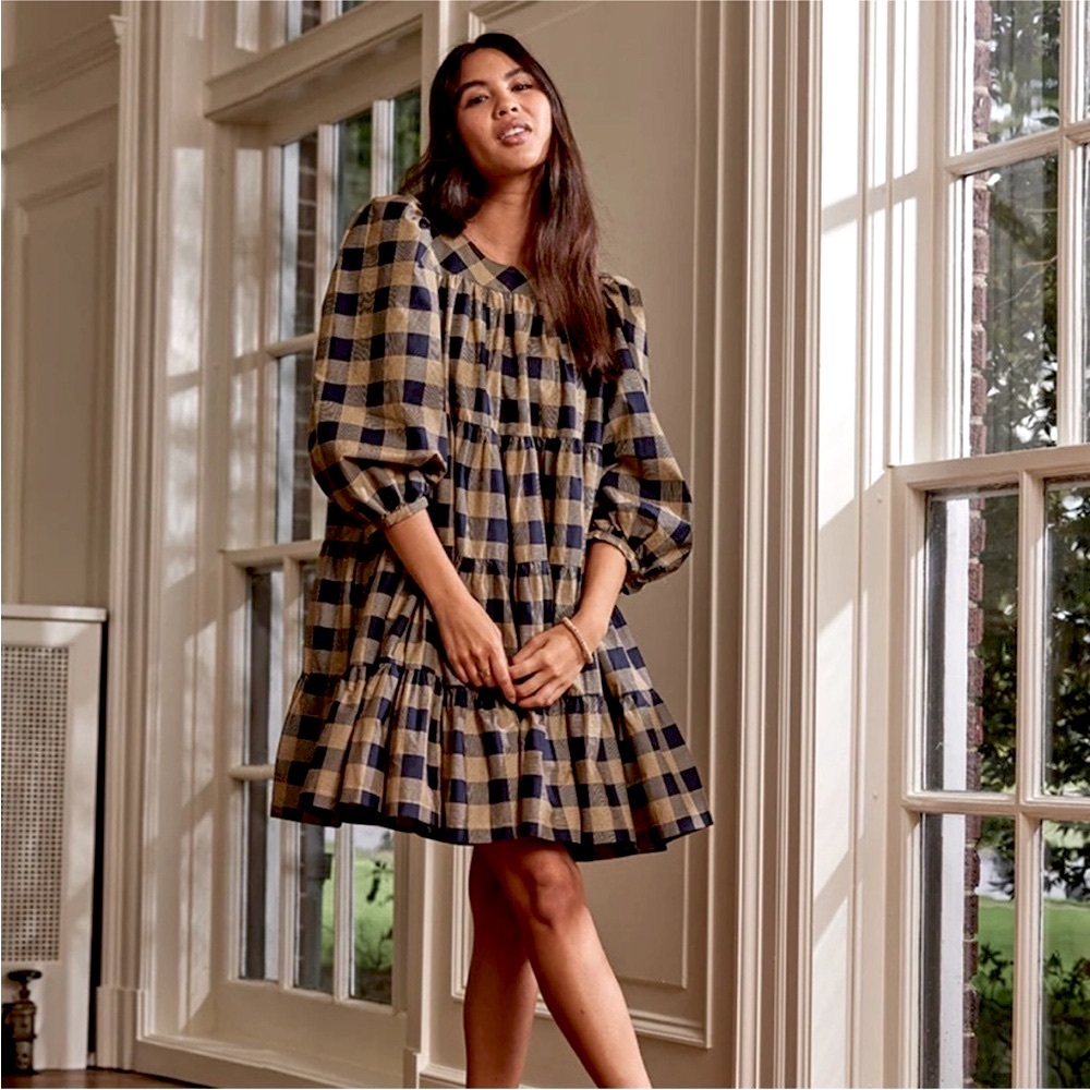 NEW Summersalt checkered tiered dress